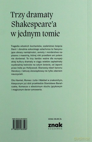 Hamlet. Romeo i Julia. Makbet - William Shakespeare [KSIĄŻKA]