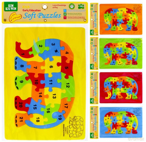Klocki Piankowe Puzzle 1 szt. mix