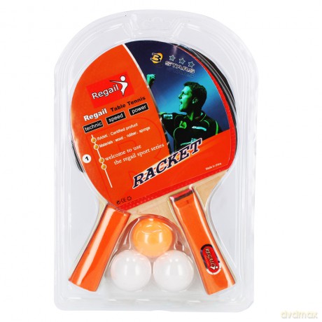 Rakietki do ping-ponga + 3 piłki
