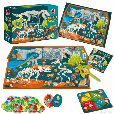 ROTER KAFER 54 el. z grą edukacyjną i lupą Detective dino museum RK1080-05 [PUZZLE]