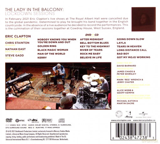 Eric Clapton: The Lady In The Balcony: Lockdown Sessions [DVD]+[CD]