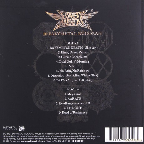 Babymetal: 10 Babymetal Budokan [CD]