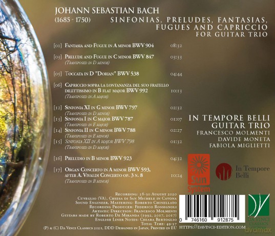 In Tempore Belli Guitar Trio: Bach: Sinfonias, Preludes, Fantasias, Fugues And Capriccio For Guitar Trio [CD]