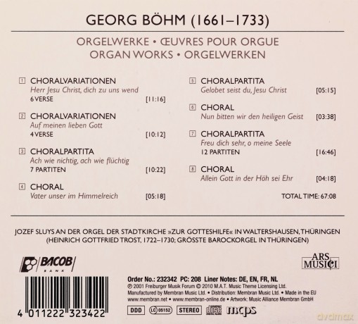 Jozef Sluys: Bohm: Organ Works vol.1 [CD]