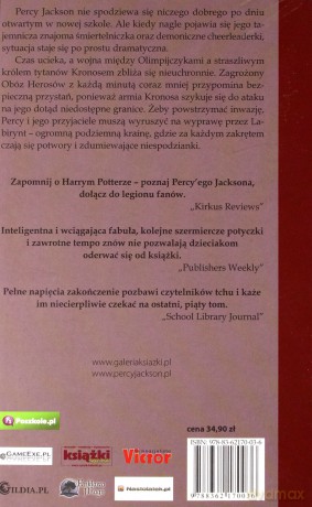 Bitwa W Labiryncie Percy Jackson I Bogowie Olimpijscy Tom 4 - Rick Riordan [KSIĄŻKA]