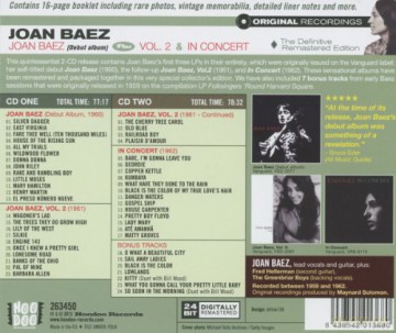 Joan Baez: Joan Baez + Vol. 2 + in Concert + 7 Bonus Tracks [2CD]