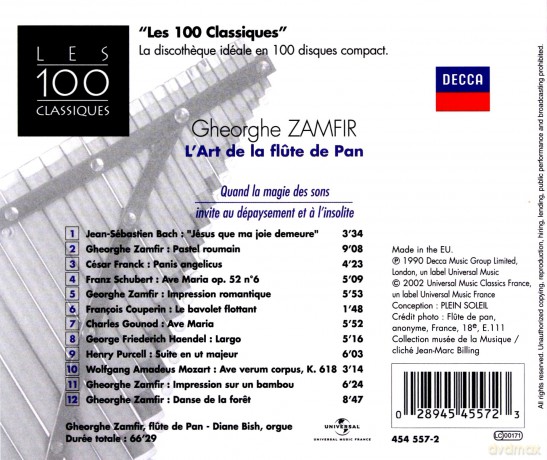 Gheorgue Zamfir: l'art De La Flute De Pan [CD]