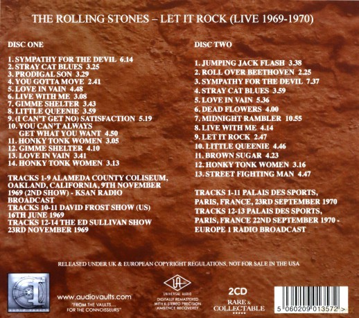 Rolling Stones: Let It Rock (Live 1969-1970) [CD]