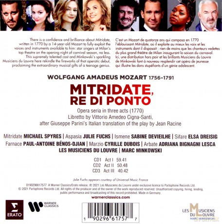 Musiciens Du Louvre & Marc Minkowski: Mozart: Mitridate, Re Di Ponto [3CD]