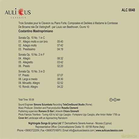 Costantino Mastroprimiano: Piano Sonatas Vol. 2 Op. 10 [CD]