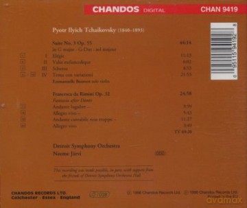 Pyotr Tchaikovsky: Tchaikovsky: Suite No. 3; Francesca Da Rimini [CD]