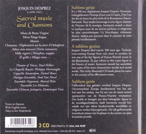 Josquin Desprez: The Renaissance Master Hillier Herreweghe Ensemble Organum Ensemble Clement Janequin [3CD]