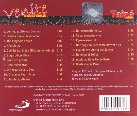 Venite exultemus (Taize) [CD]