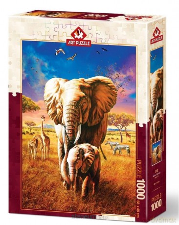 ARTPUZZLE 1000 el. Afryka, Rodzina słoni [PUZZLE]