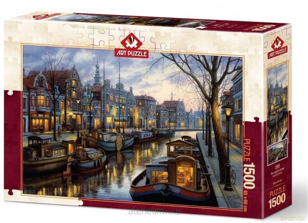 ARTPUZZLE 1500 el. Kanał z łódkami wieczorową porą [PUZZLE]
