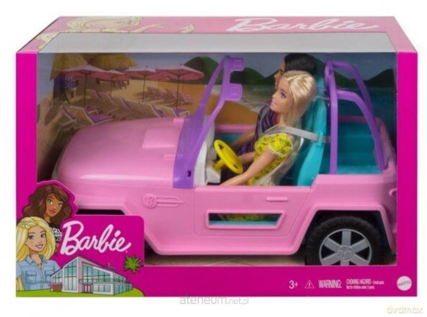 Barbie Pojazd terenowy + 2 lalki