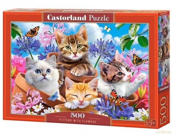 CASTORLAND 500 el. Kocięta w kwiatach / Kittens with Flowers [PUZZLE]