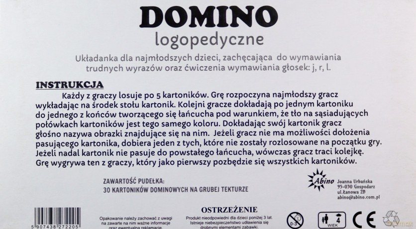 Domino logopedyczne J-R, R-L [GRA]