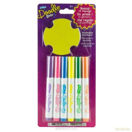 Doodle Bear Zestaw 6 pisaków + szablony