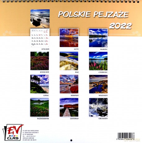 Kalendarz 2022 30x30 13 planszowy Polskie Pejzaże [KALENDARZ]