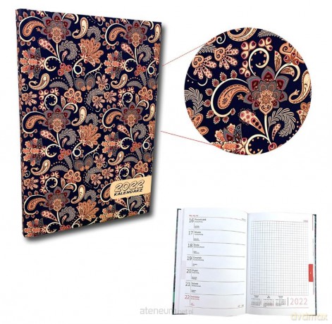 Kalendarz 2022 A5 tygodniowy soft touch Paisley [KALENDARZ]