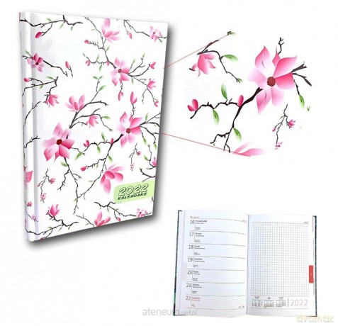 Kalendarz 2022 A5 tygodniowy UV Magnolie pink [KALENDARZ]