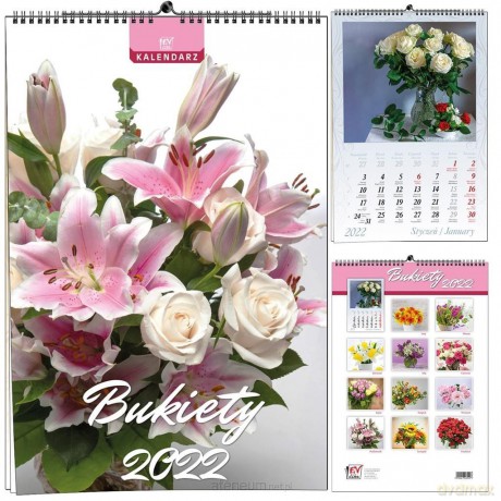 Kalendarz 2022 B3 13 plansz Bukiety [KALENDARZ]