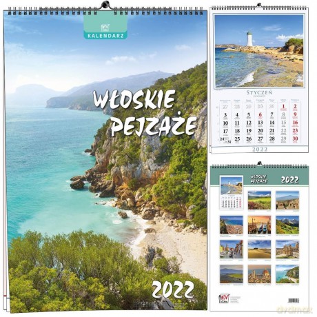 Kalendarz 2022 B3 13 plansz Włoskie pejzaże [KALENDARZ]