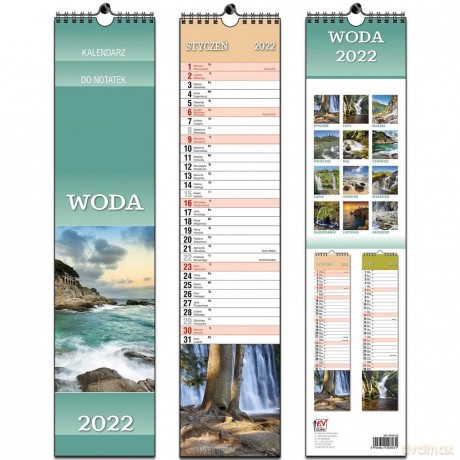 Kalendarz 2022 paskowy 13 planszowy Woda [KALENDARZ]