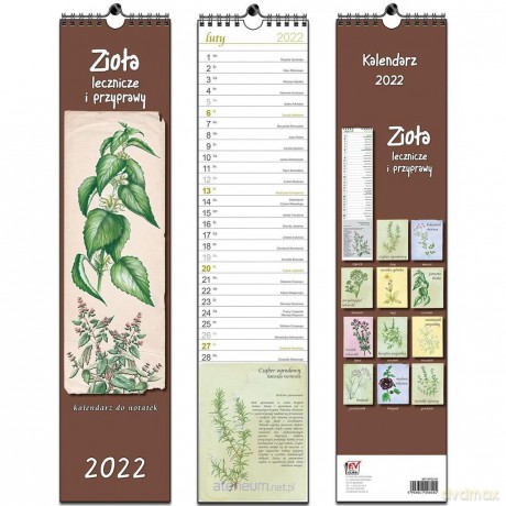 Kalendarz 2022 paskowy 13 planszowy Zioła [KALENDARZ]