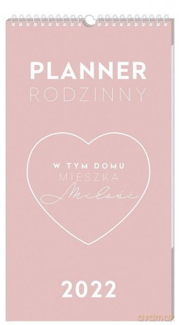 Kalendarz 2022 planner rodzinny 25x45 Miłość [KALENDARZ]