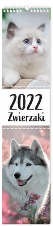 Kalendarz 2022 ścienny 13,5x60 Zwierzaki [KALENDARZ]