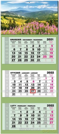 Kalendarz 2022 trójdzielny lux Polskie góry [KALENDARZ]