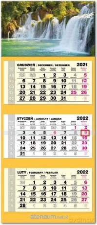 Kalendarz 2022 trójdzielny lux Wodospad [KALENDARZ]