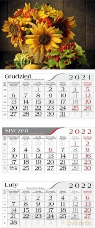 Kalendarz 2022 Trójdzielny Słoneczniki CRUX [KALENDARZ]