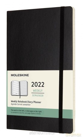 Kalendarz 2022 tygodniowy 12ML czarny [KALENDARZ]