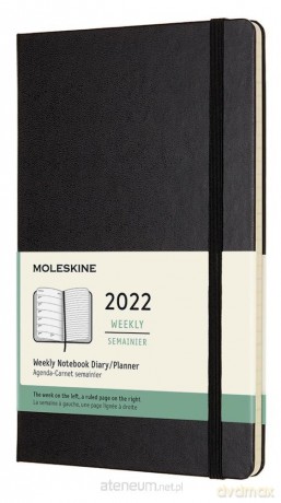 Kalendarz 2022 tygodniowy 12MLL tw. czarny [KALENDARZ]