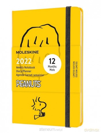 Kalendarz 2022 tygodniowy 12MP Peanuts, żółty [KALENDARZ]
