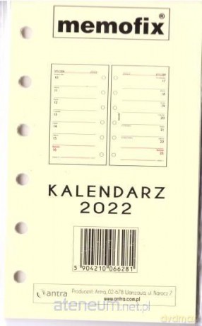 Kalendarz 2022 wkład A6 MEM/K/TNS [KALENDARZ]