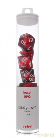 Komplet kości RPG bordo Kamienie Ksieżycowe [GRA]