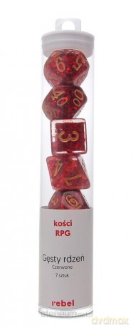 Komplet kości RPG czerwone Gęsty rdzeń [GRA]