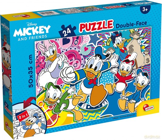 Puzzle dwustronne Plus 24 el.Kaczor Donald [PUZZLE]