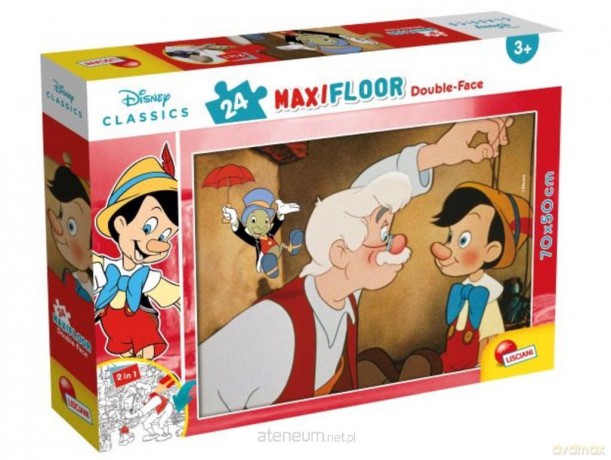 Puzzle podłogowe dwustronne Maxi 24 el.Pinokio [PUZZLE]