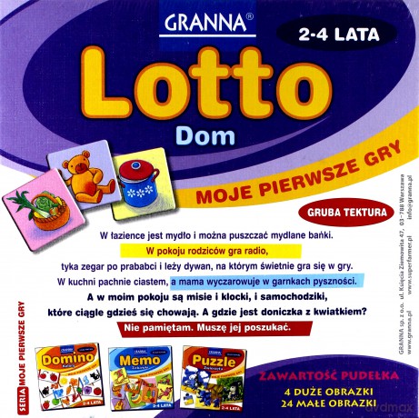 Lotto Dom Gra Planszowa (twarda) [GRA PLANSZOWA]