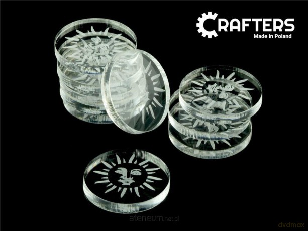 Znaczniki akryl transparentne słońce 22x3mm 10 szt [GRA]