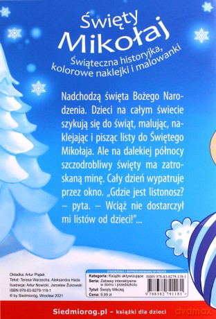 Święty Mikołaj. Świąteczna historyjka, kolorowe naklejki i malowanki - Teresa Warzecha, Aleksandra Hada [KSIĄŻKA]