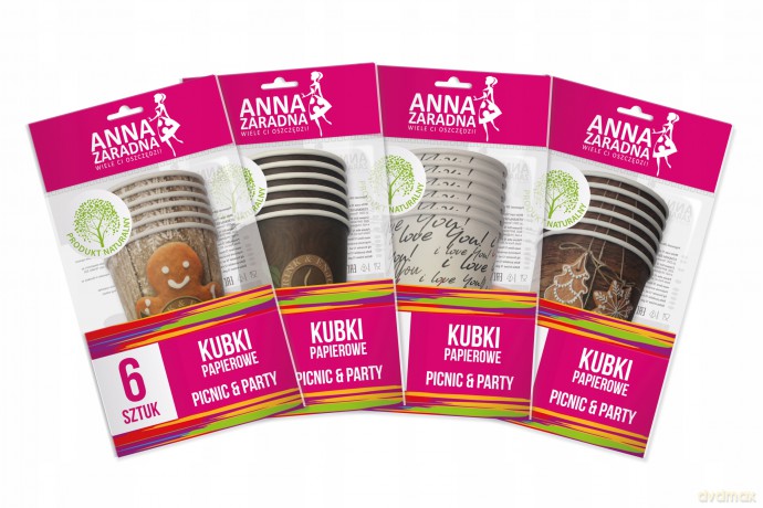 ANNA ZARADNA Kubki papierowe A`6