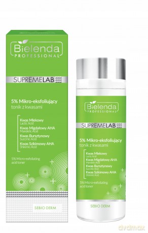 Bielenda Professional Supremelab Sebio Derm 5% Mikro-eksfoliujący tonik z kwasami 200 ml