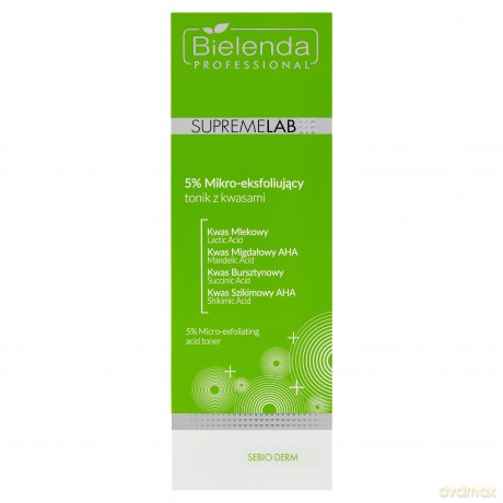 Bielenda Professional Supremelab Sebio Derm 5% Mikro-eksfoliujący tonik z kwasami 200 ml