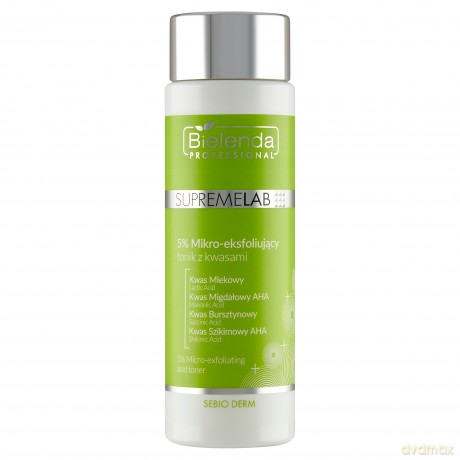 Bielenda Professional Supremelab Sebio Derm 5% Mikro-eksfoliujący tonik z kwasami 200 ml